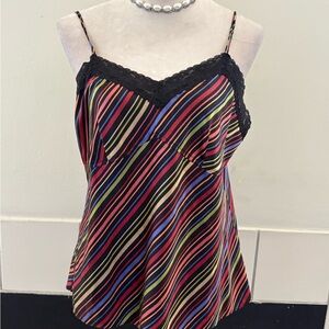 Talbots Black Multicolor Striped Camisole